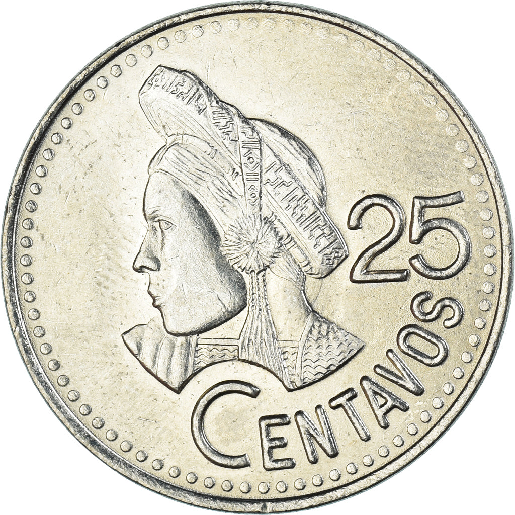 Moneda, Guatemala, 25 Centavos, 1993