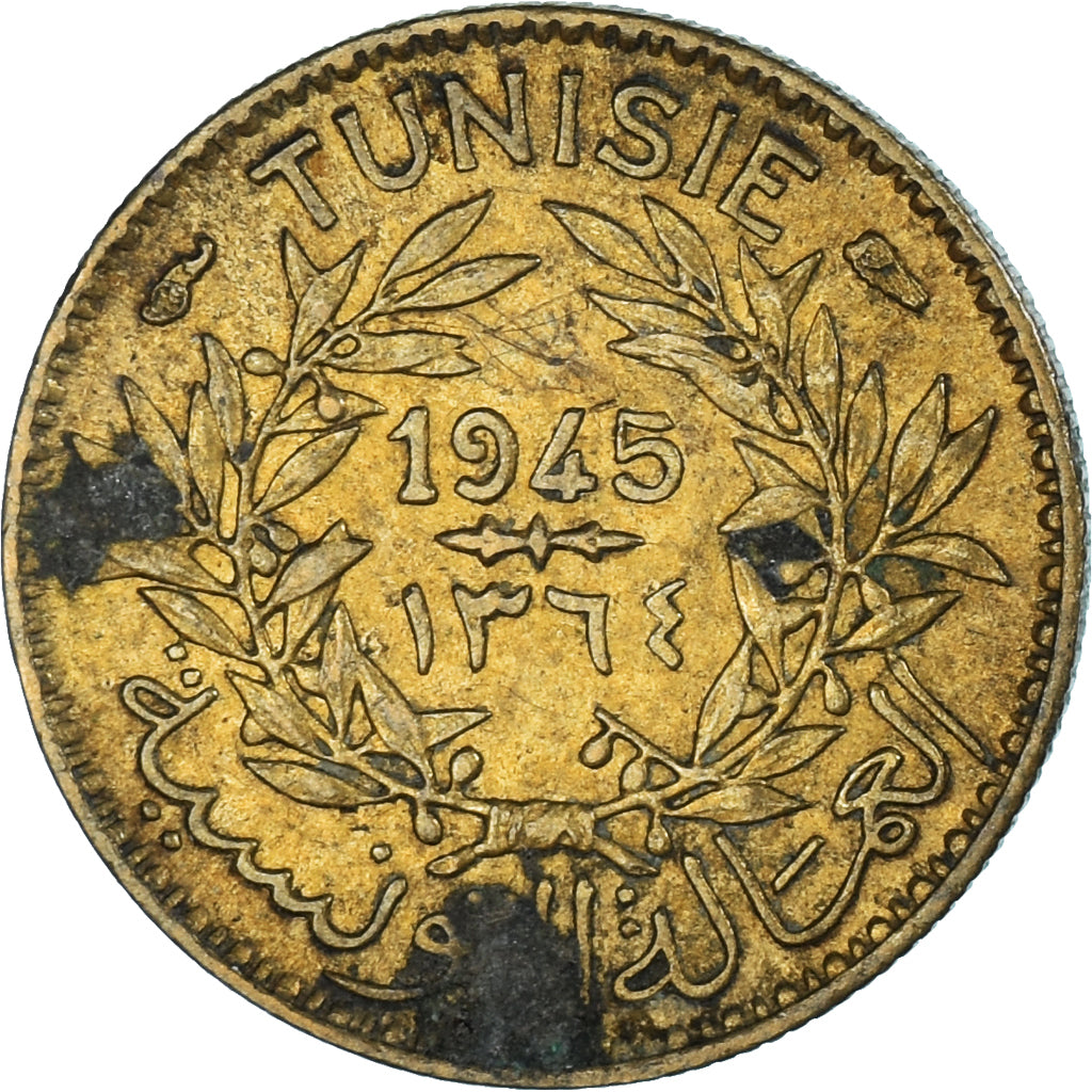 Moneda, Túnez, 50 Centimes, 1945
