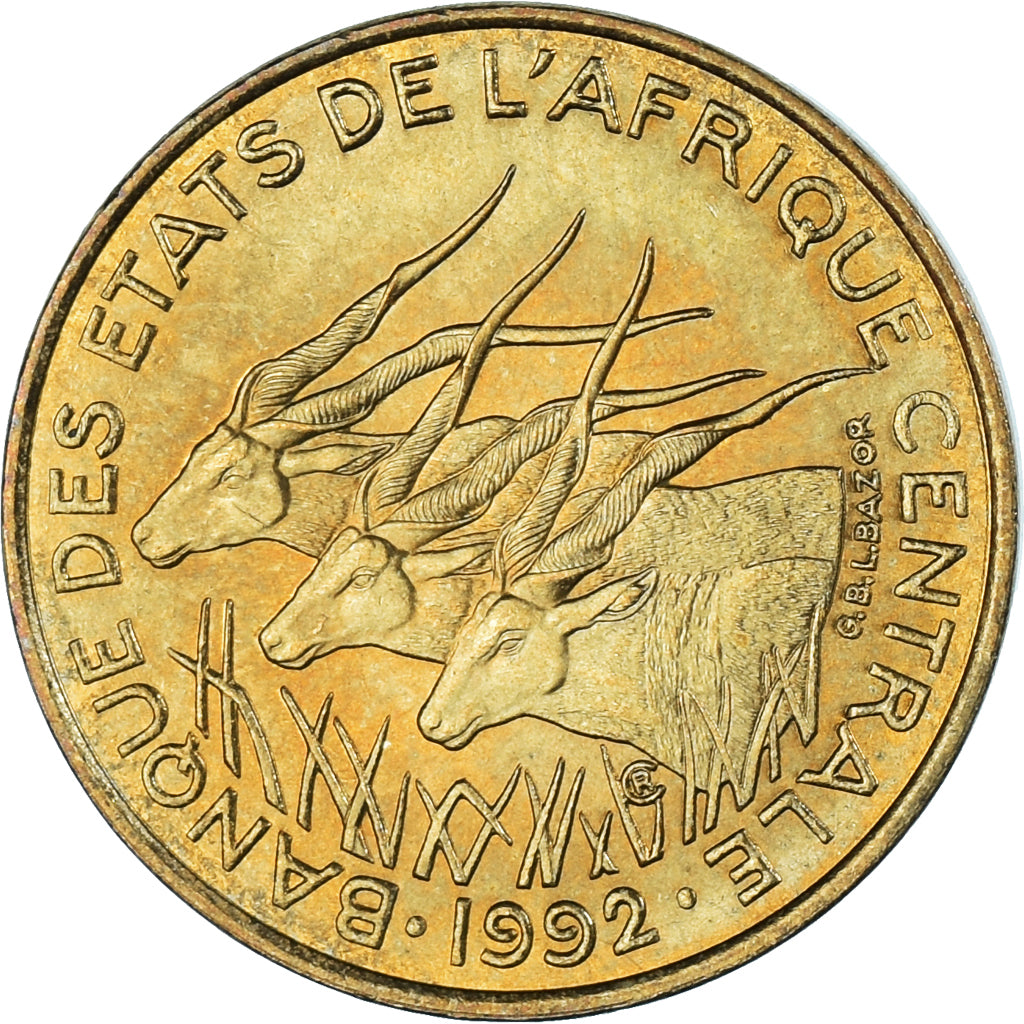 Münze, Zentralafrikanische Staaten, 5 Francs, 1992