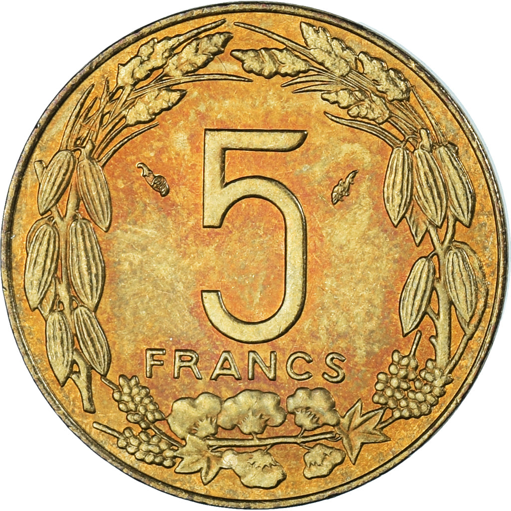 Münze, Zentralafrikanische Staaten, 5 Francs, 1992