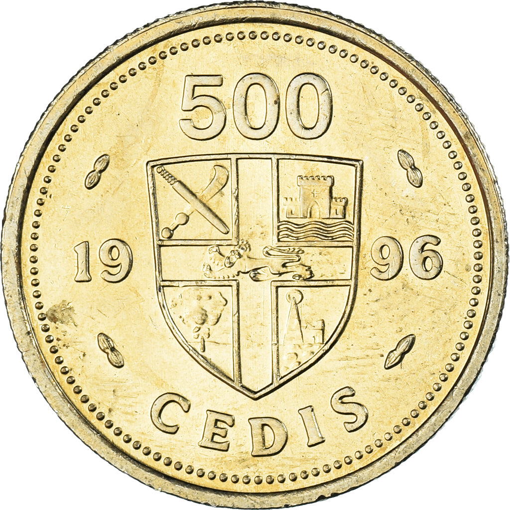 Coin, Ghana, 500 Cedis, 1996
