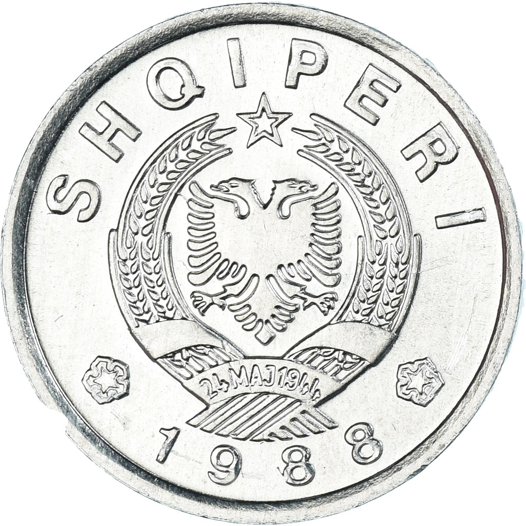 Münze, Albania, 20 Qindarka, 1988