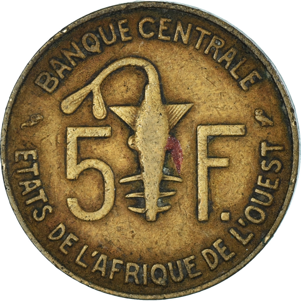 Münze, West African States, 5 Francs, 1969