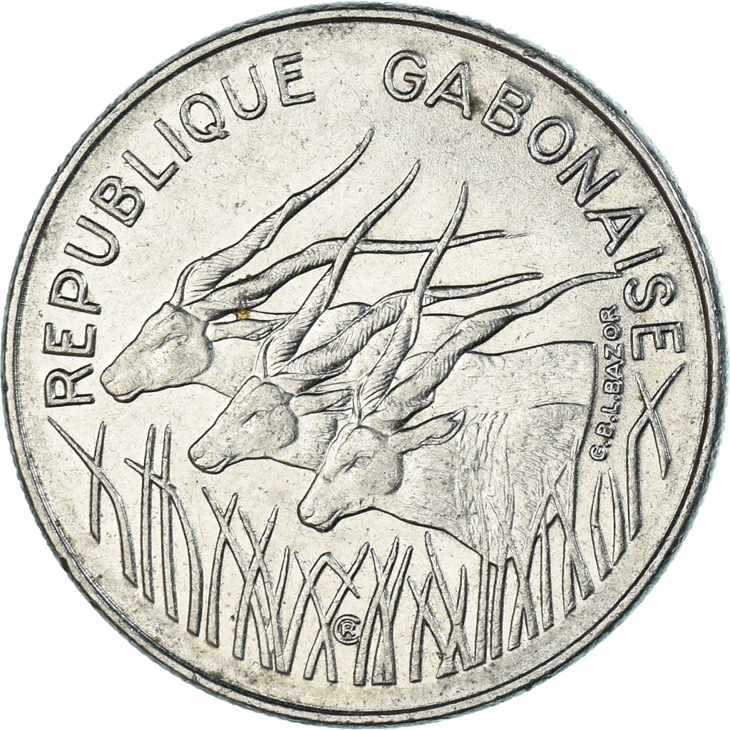 Moeda, Gabão, 100 Francs, 1975