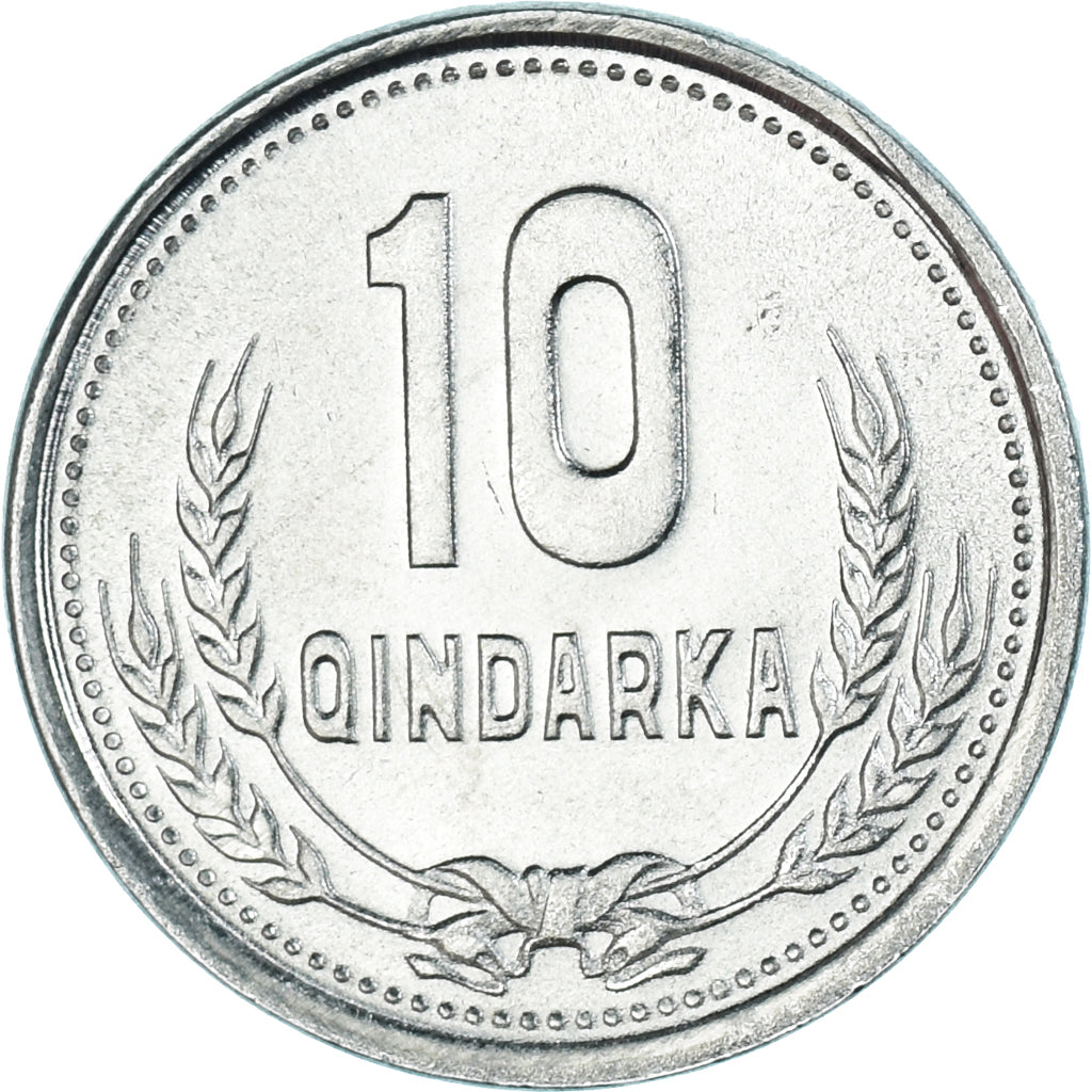 Münze, Albania, 10 Qindarka, 1988