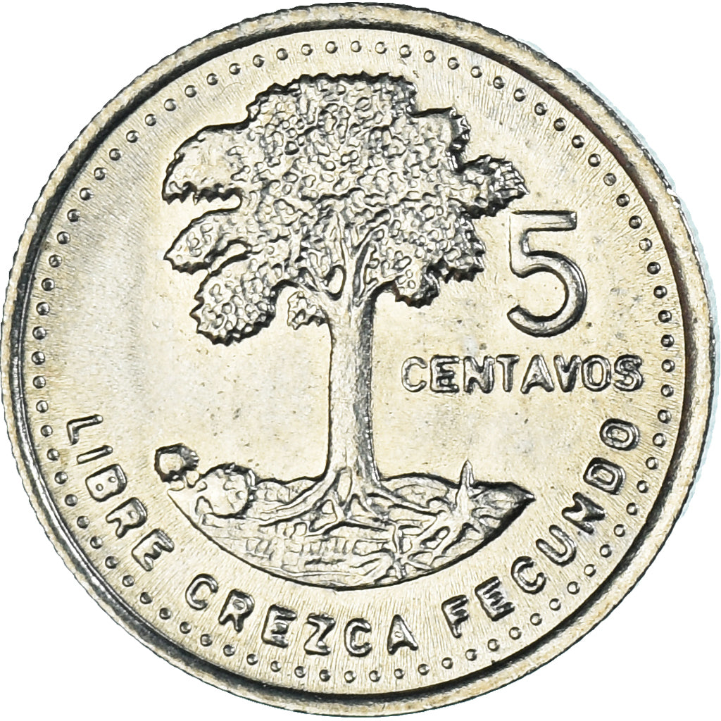 Monnaie, Guatemala, 5 Centavos, 1990