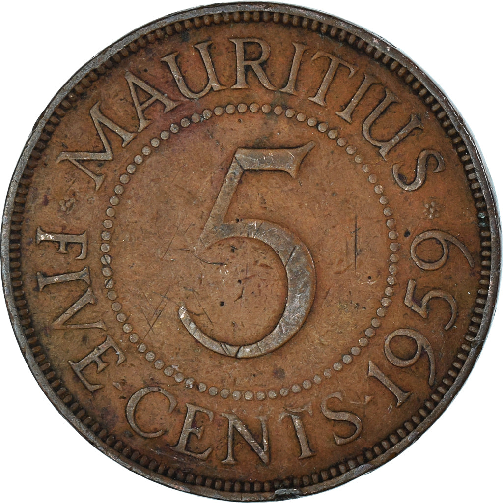 Monnaie, Maurice, 5 Cents, 1959