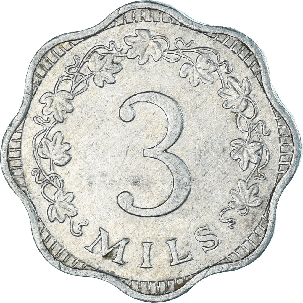 Moneda, Malta, 3 Mils, 1972