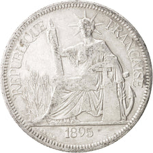 FRENCH INDO-CHINA, Piastre, 1895, Paris, VF(30-35), Silver, KM:5a.1