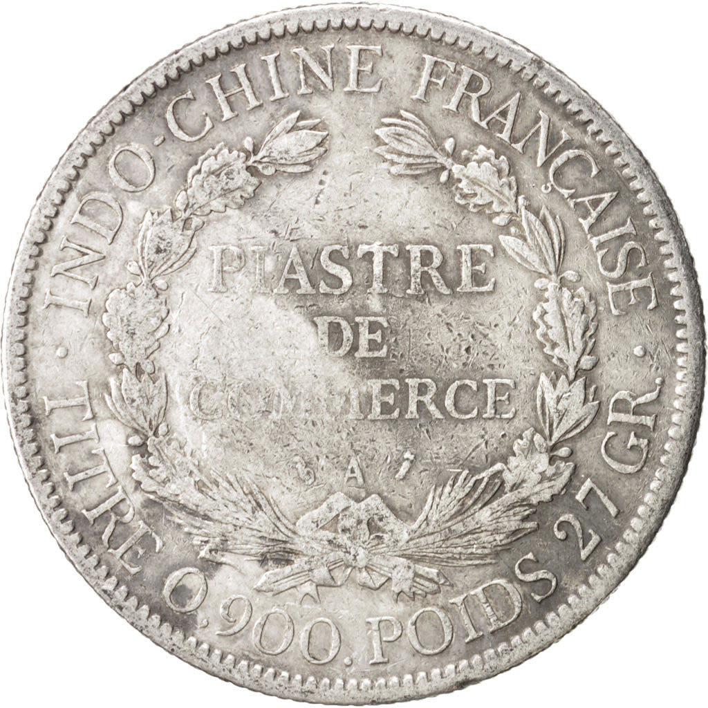 FRENCH INDO-CHINA, Piastre, 1895, Paris, VF(30-35), Silver, KM:5a.1