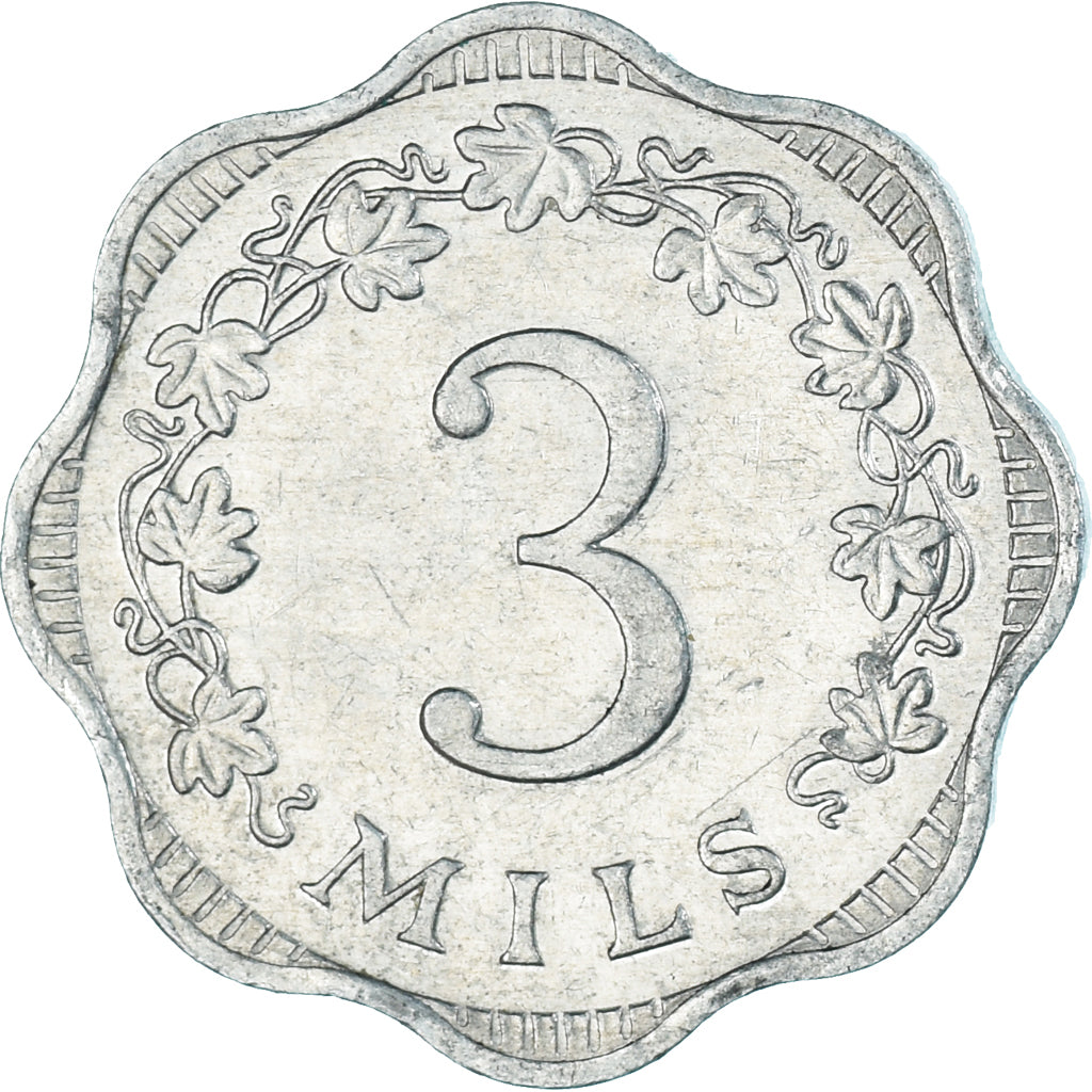 Coin, Malta, 3 Mils, 1972