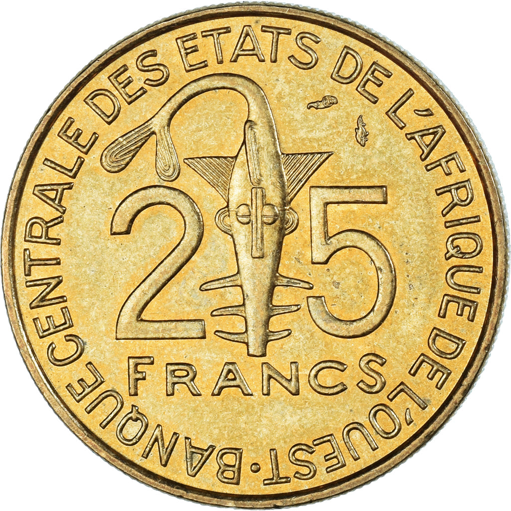 Moeda, Estados da África Central, 25 Francs, 1990