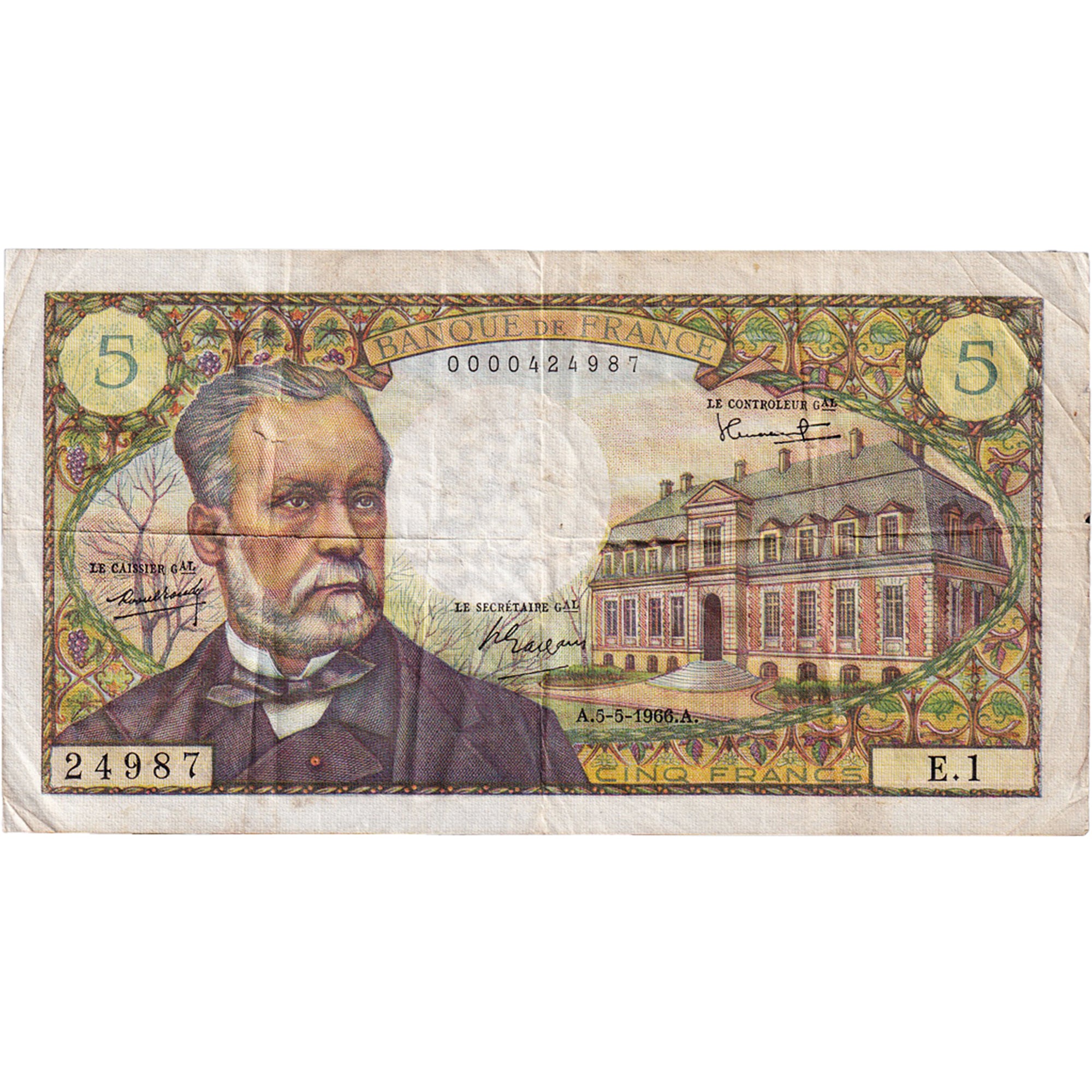 France, 5 Francs, 1966, E.1 24987, VF(30-35), Fayette:61.1, KM:146a