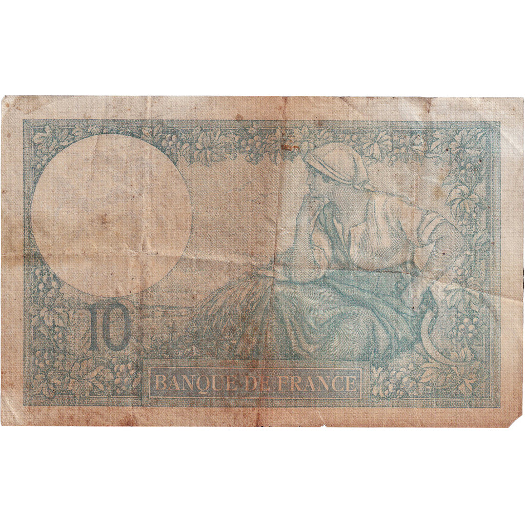 França, 10 Francs, Minerve, 1925, S.18368, VF(20-25), Fayette:6.9, KM:73c