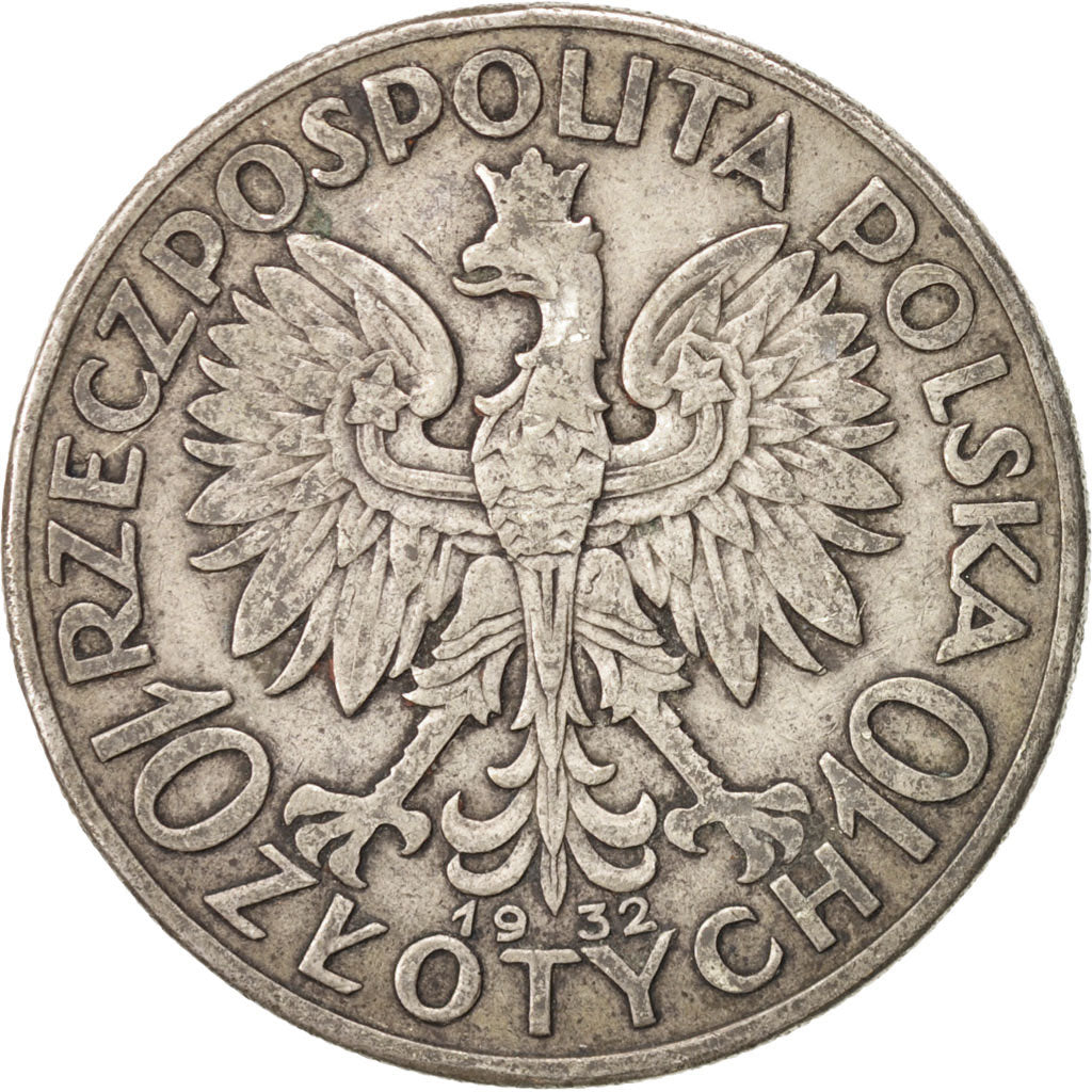 Poland, 10 Zlotych, 1932, London, EF(40-45), Silver, KM:22