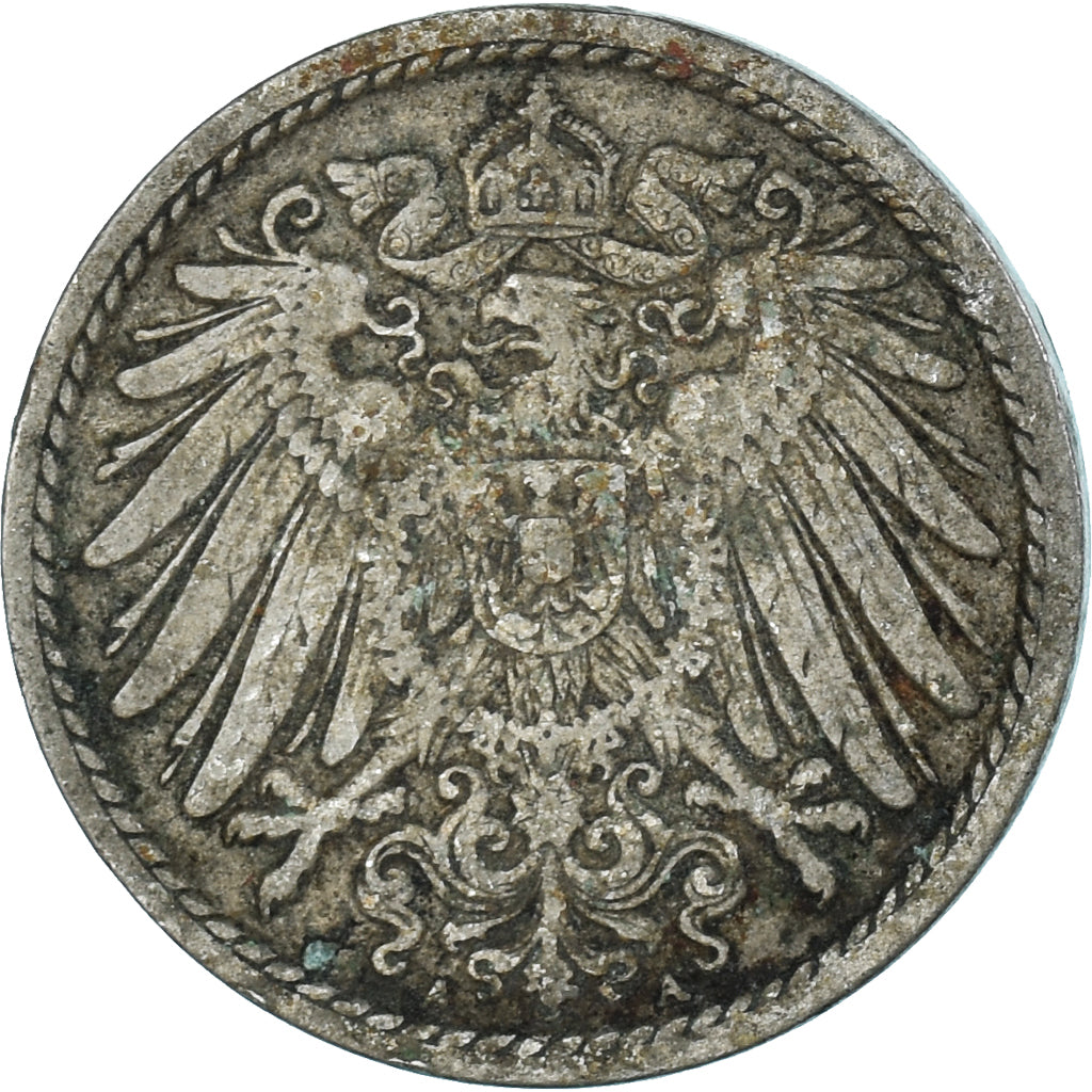 Moneta, Niemcy, 5 Pfennig, 1909