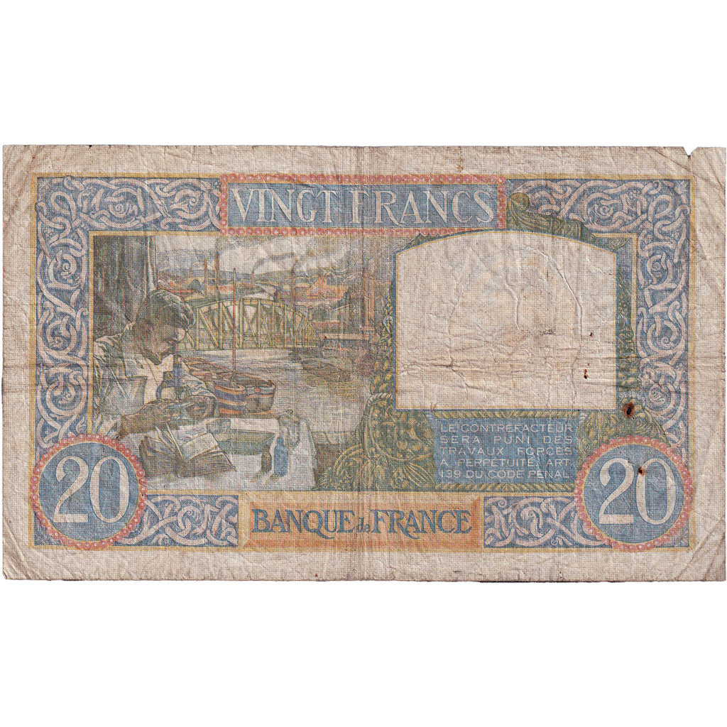 Frankreich, 20 Francs, Science et Travail, 1941, O.3547, S, Fayette:12.13