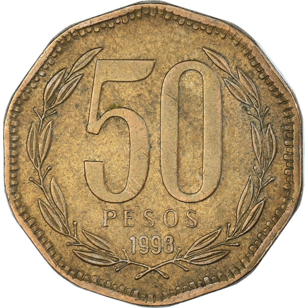Monnaie, Chili, 50 Pesos, 1998