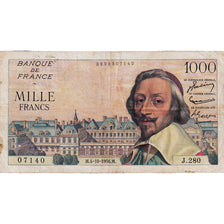 Frankreich, 1000 Francs, Richelieu, 1956, J.280, SS, Fayette:42.22, KM:134a