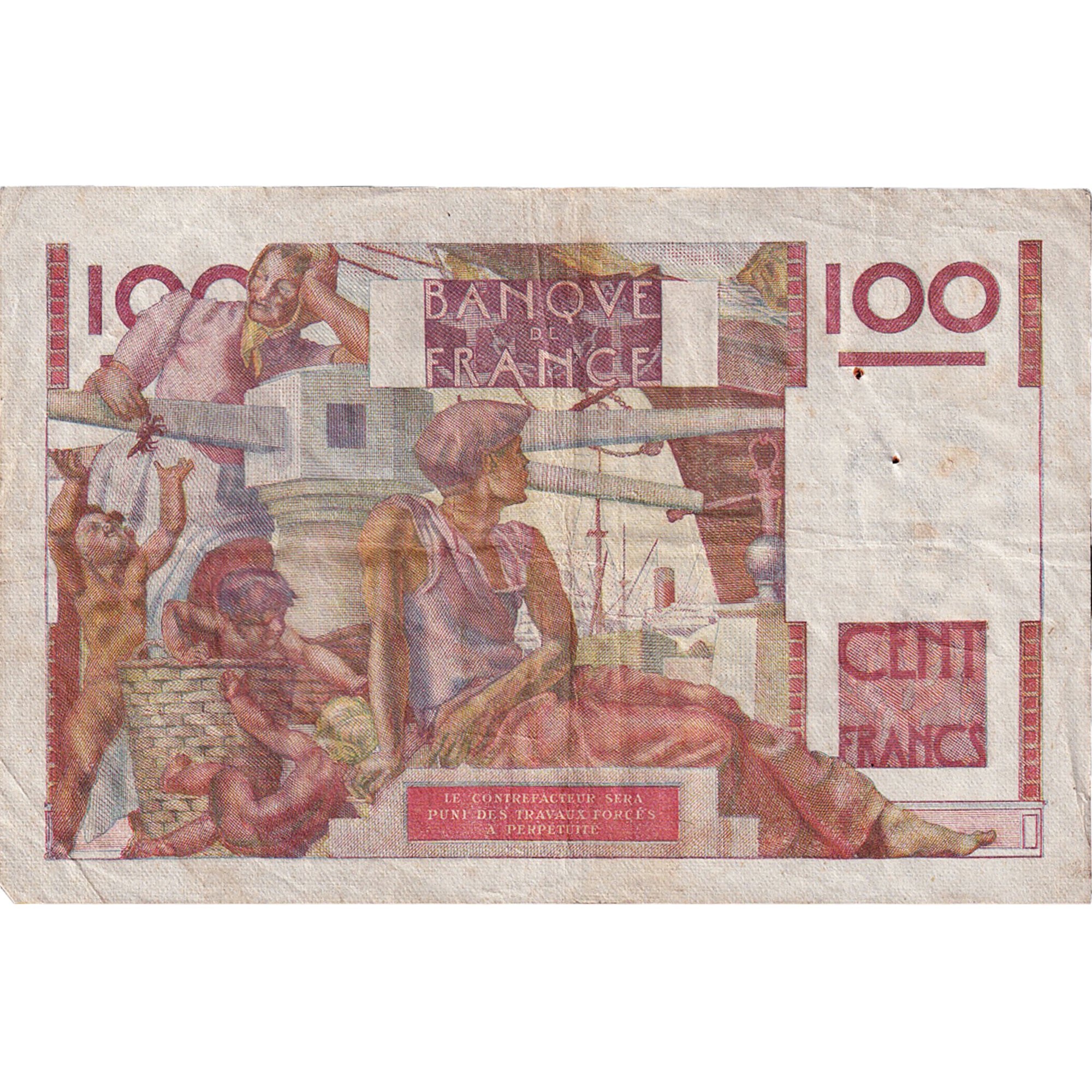 Frankreich, 100 Francs, Jeune Paysan, 1946, G.82, S+, Fayette:28.7, KM:128a