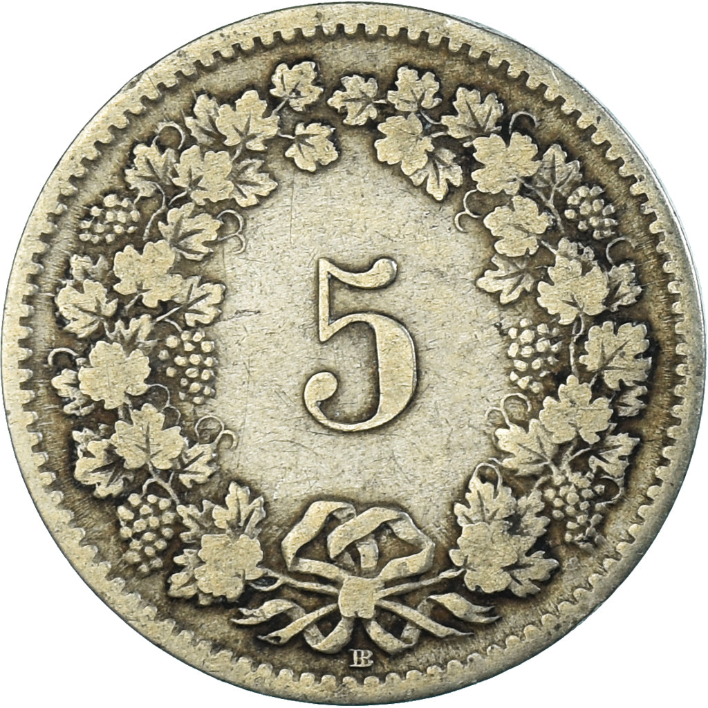 Münze, Schweiz, 5 Rappen, 1850