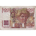 França, 100 Francs, Jeune Paysan, 1953, J 516, VF(20-25), KM:128d