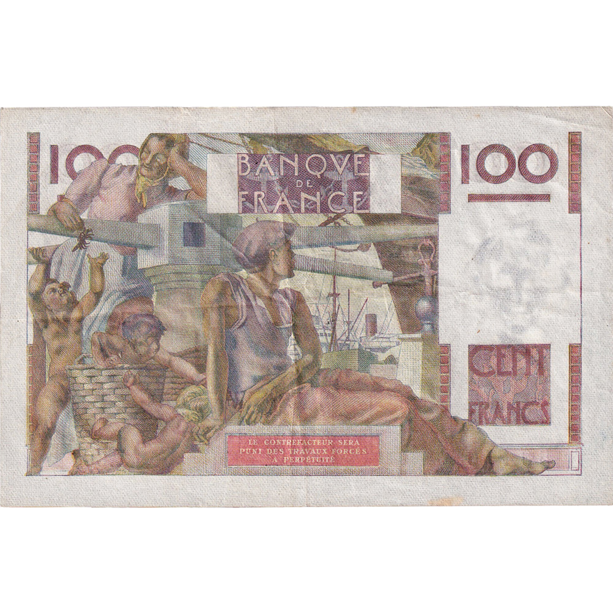 Francia, 100 Francs, Jeune Paysan, 1954, Z.601, BB, Fayette:28.43, KM:128d