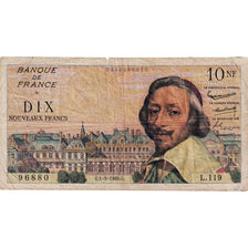 France, 10 Nouveaux Francs, Richelieu, 1960, L.119, VF(30-35), Fayette:57.10
