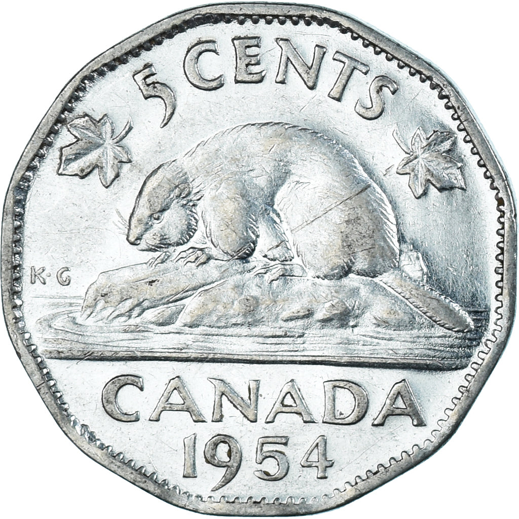 Coin, Canada, 5 Cents, 1954