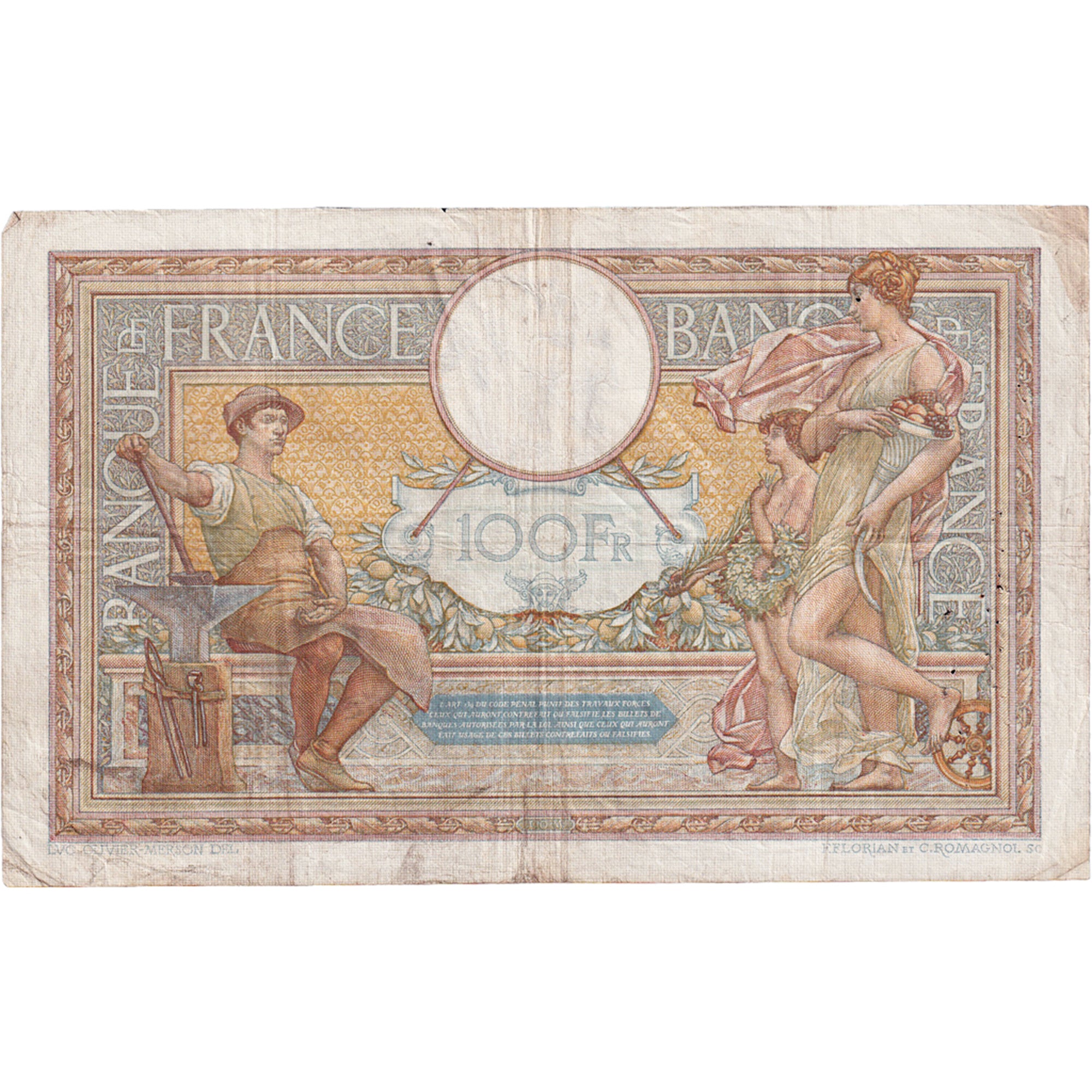 Francia, 100 Francs, Luc Olivier Merson, 1933, S.40763, BB, Fayette:24.12