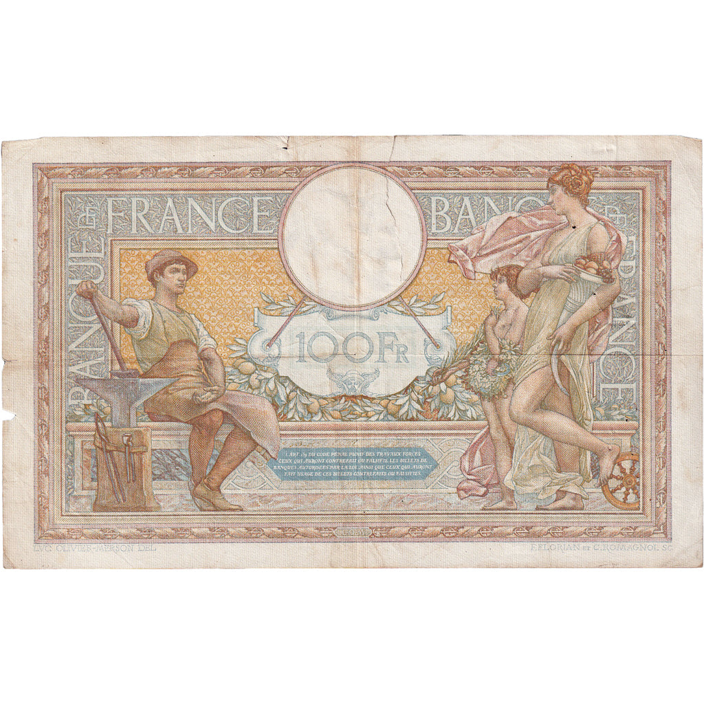 Francja, 100 Francs, Luc Olivier Merson, 1937, K.56698, EF(40-45), Fayette:25.7