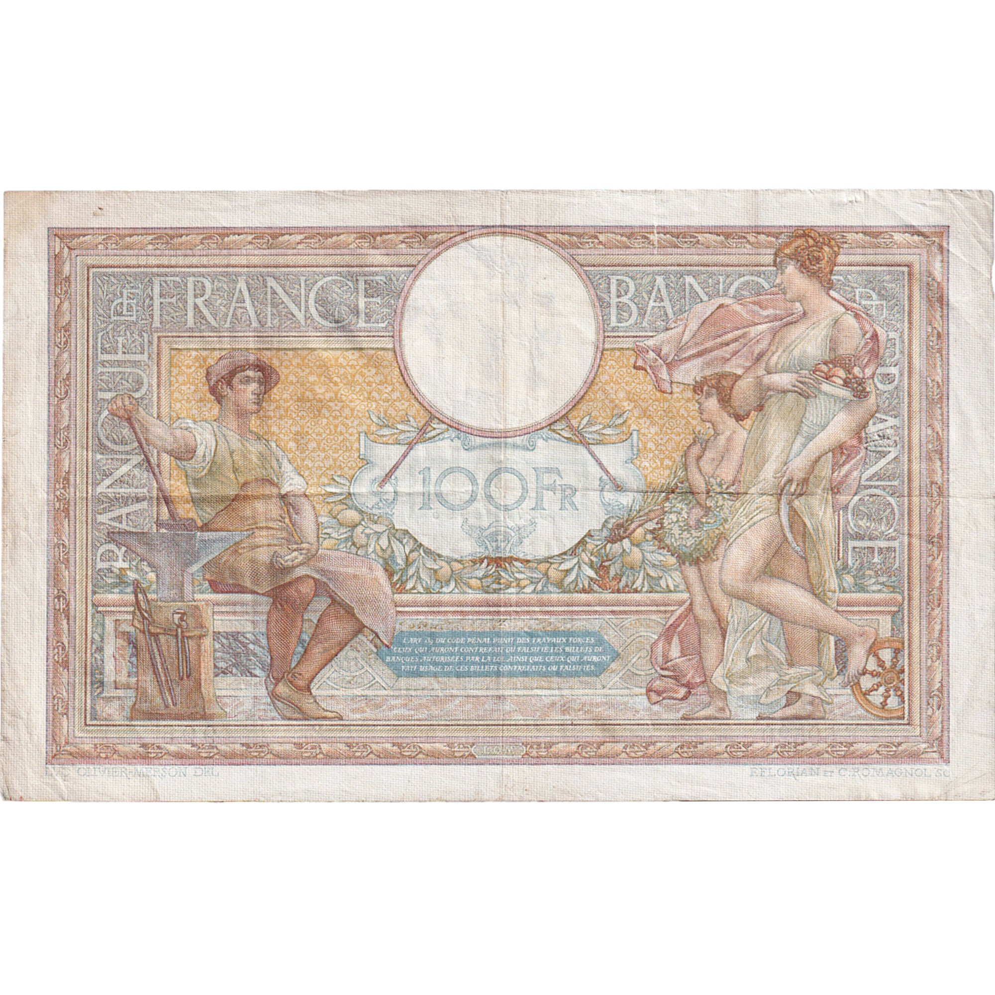France, 100 Francs, Luc Olivier Merson, 1938, F.59520, TTB, Fayette:25.21