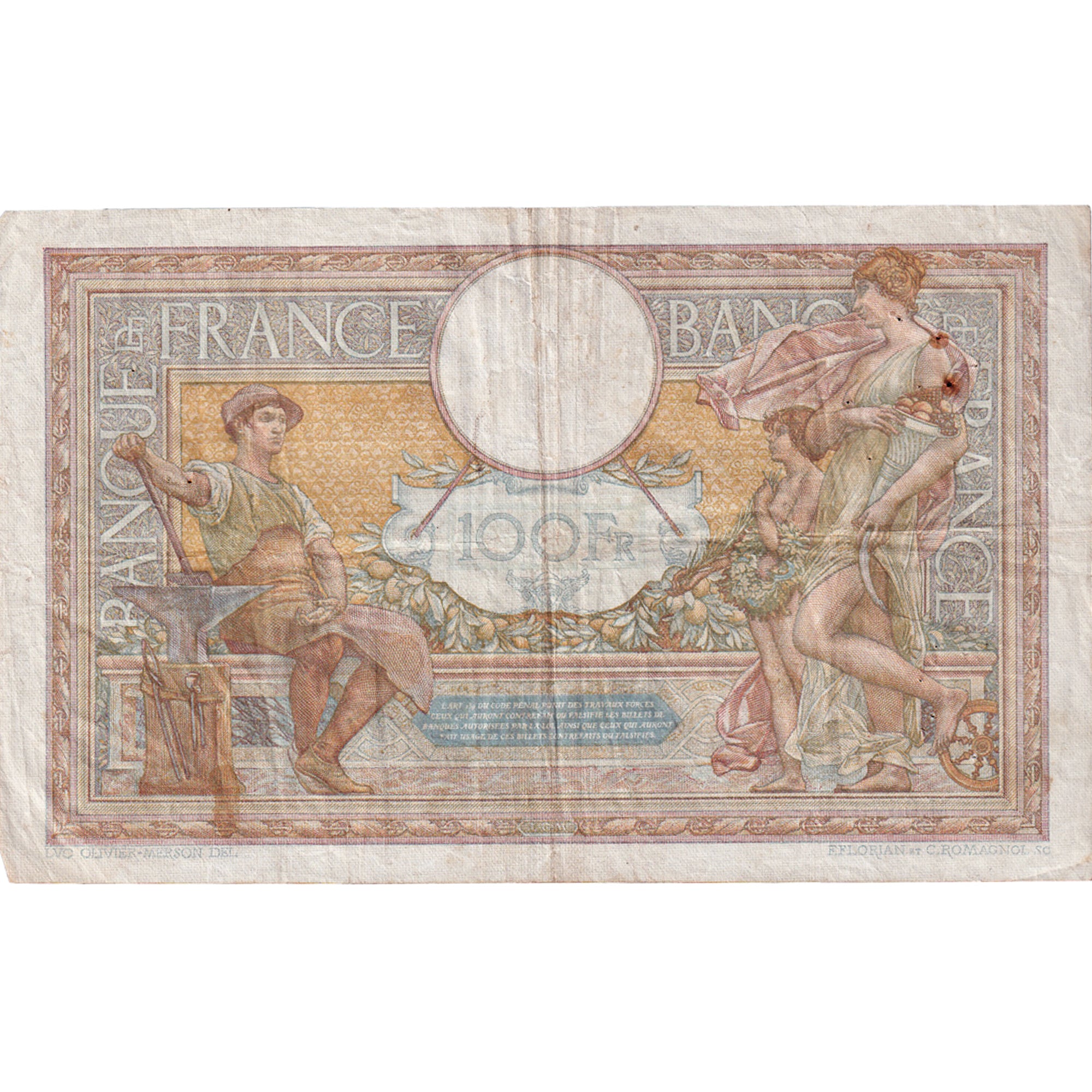 Francia, 100 Francs, Luc Olivier Merson, 1939, M.65765, BB, Fayette:25.45