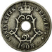 Moneta, Belgia, 25 Centimes, 1908, VF(30-35), Miedź-Nikiel, KM:63