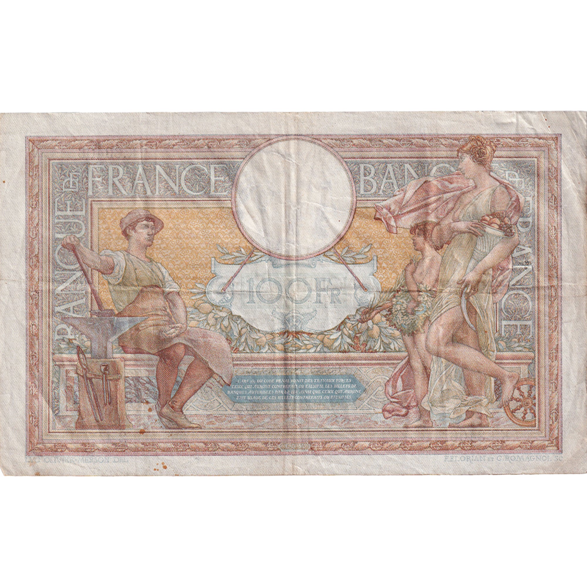 Francia, 100 Francs, Luc Olivier Merson, 1939, K.63406, BB, Fayette:25.40