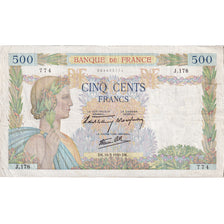 France, 500 Francs, La Paix, 1940, J.178, EF(40-45), Fayette:32.2, KM:95b