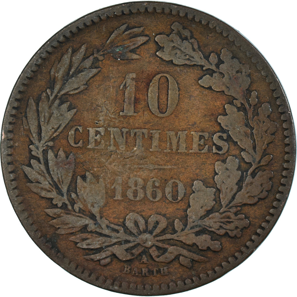 Coin, Luxembourg, 10 Centimes, 1860