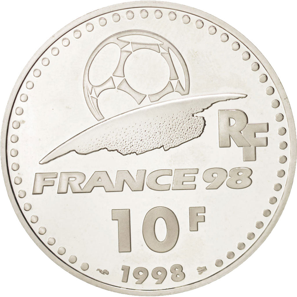 France, 10 Francs, 1998, MS(64), Silver, KM:1167