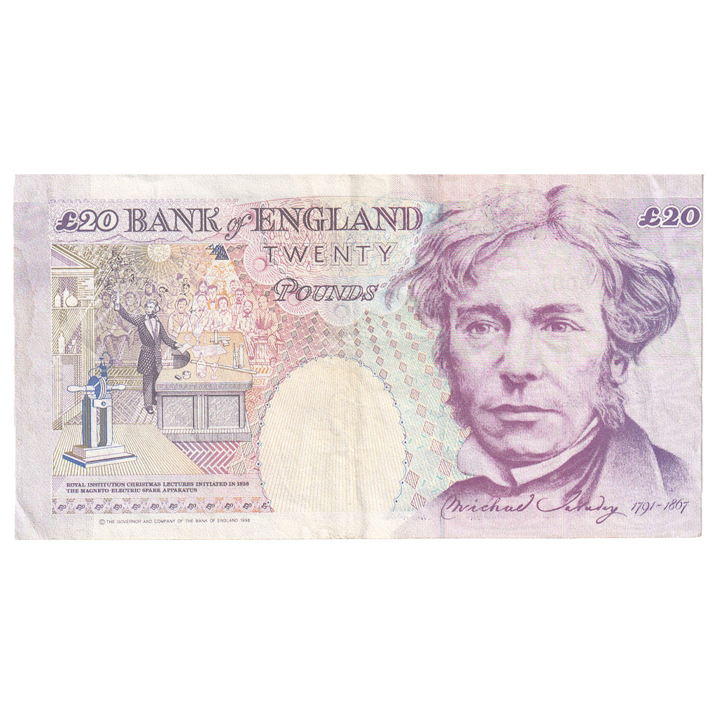 Banknote, Great Britain, 20 Pounds, Undated (1993), KM:384b, EF(40-45)
