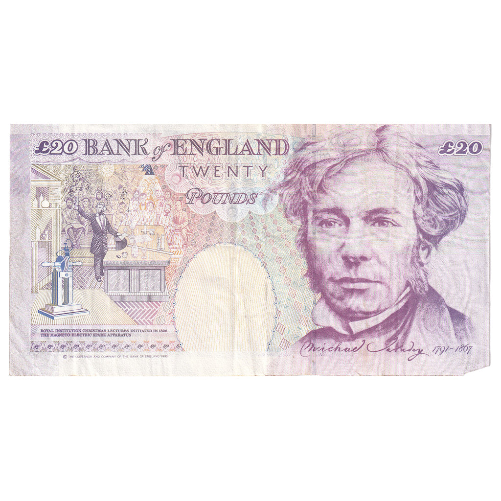Banknote, Great Britain, 20 Pounds, Undated (1993), KM:384b, EF(40-45)