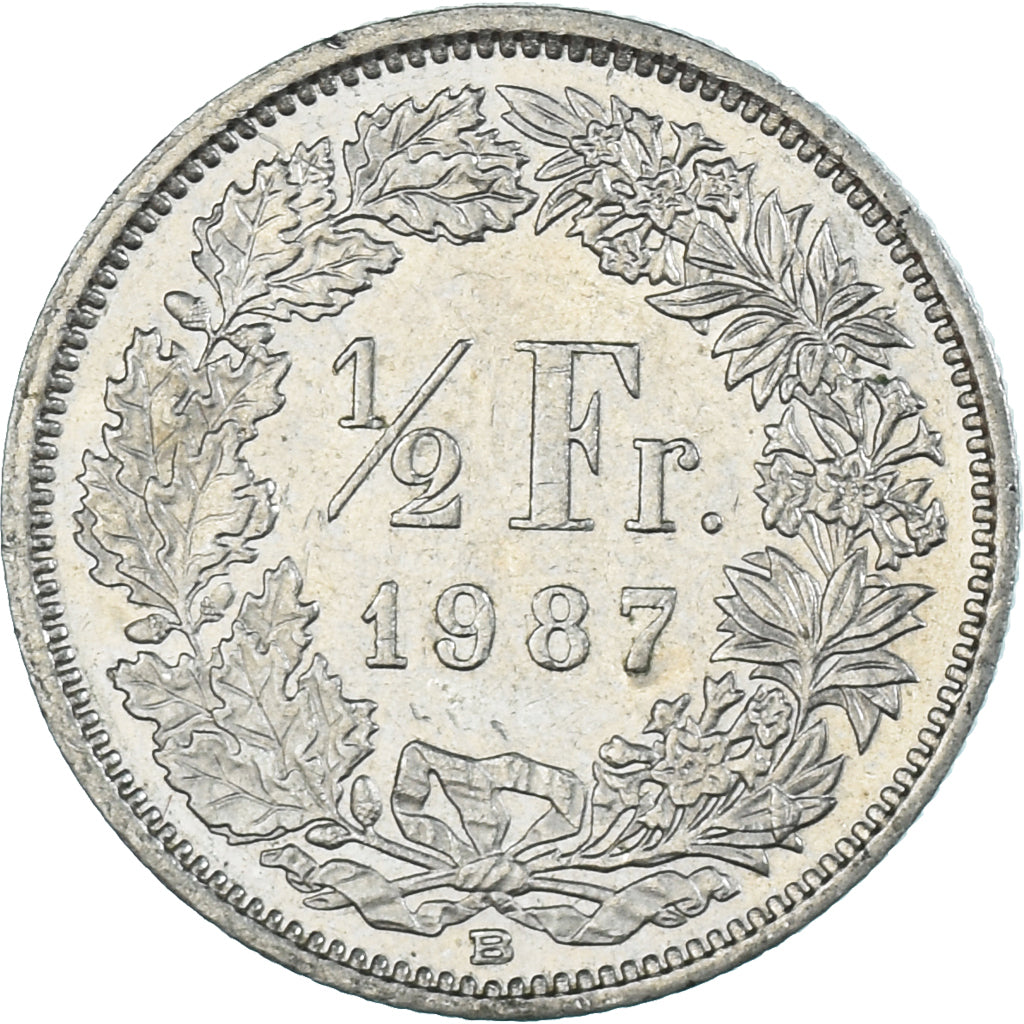 Münze, Schweiz, 1/2 Franc, 1987