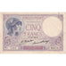France, 5 Francs, Violet, 1929, U.40514, EF(40-45), Fayette:3.13, KM:72d