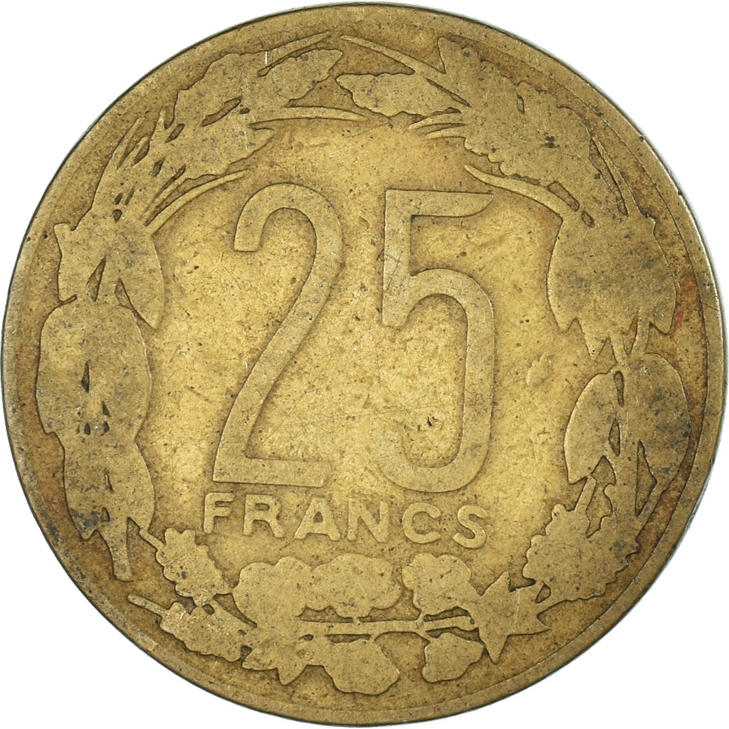 Coin, Central African States, 25 Francs, Undated