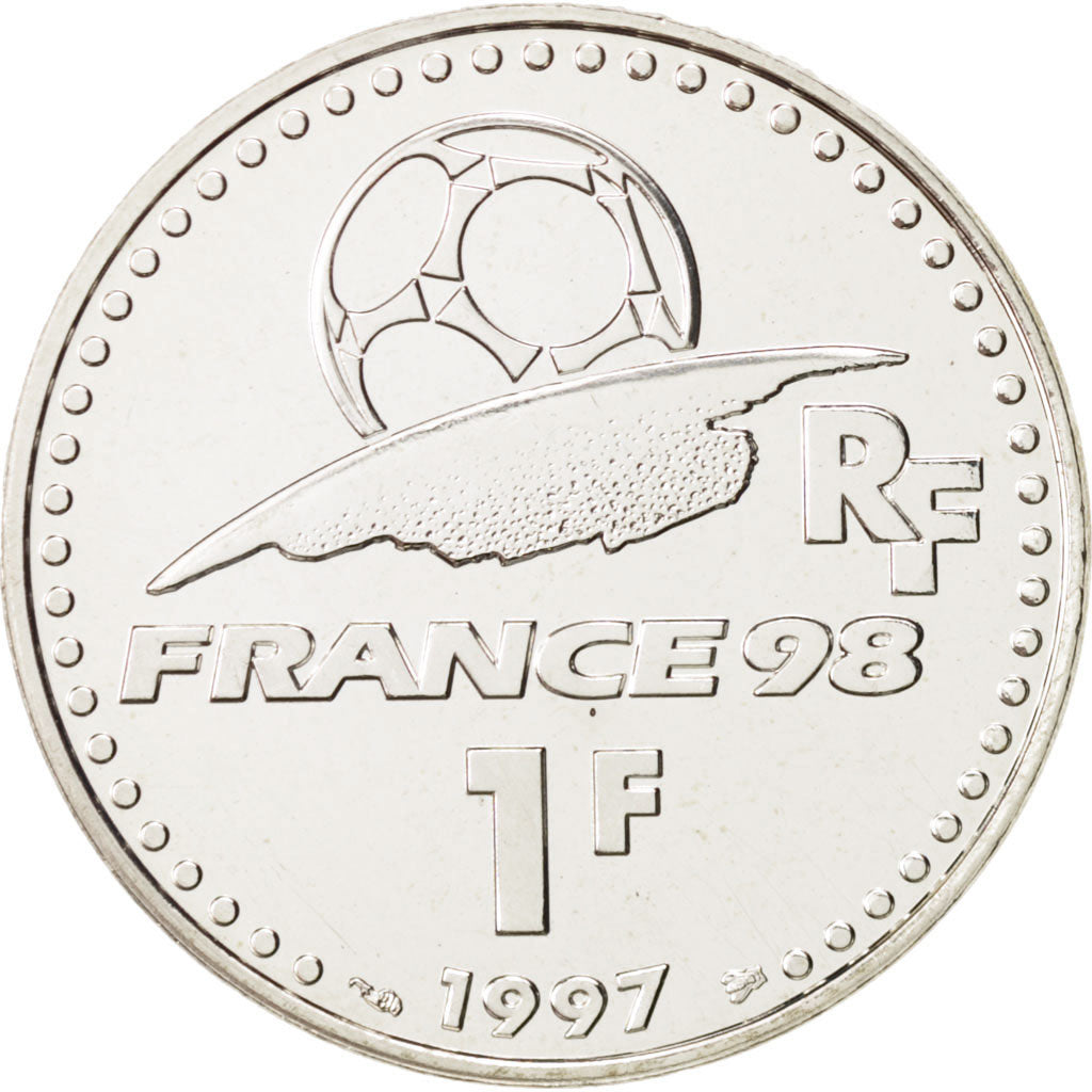 France, Franc World Cup Soccer Games, 1997, MS(64), Silver, KM:1211