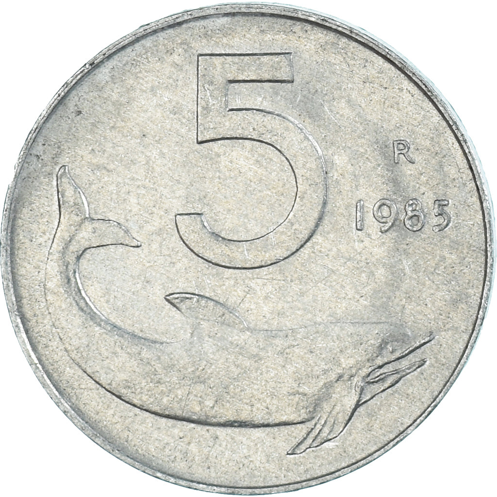 Moneda, Italia, 5 Lire, 1985