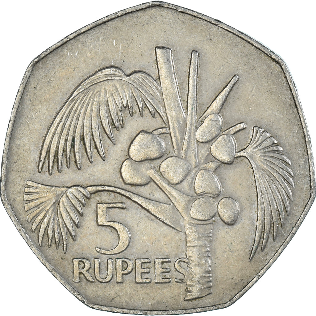 Coin, Seychelles, 5 Rupees, 1977