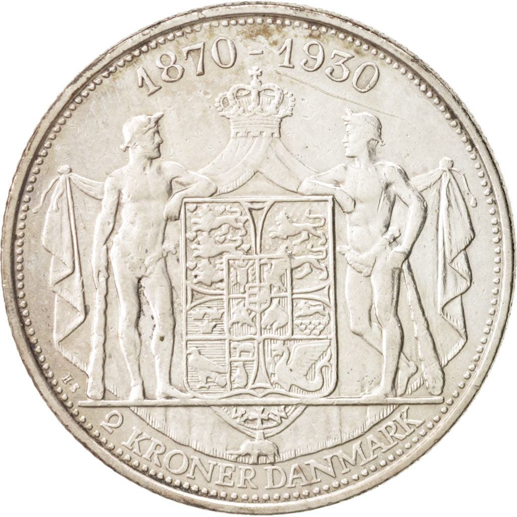 Denmark, Christian X, 2 Kroner, 1930, Copenhagen, EF(40-45), Silver, KM:829