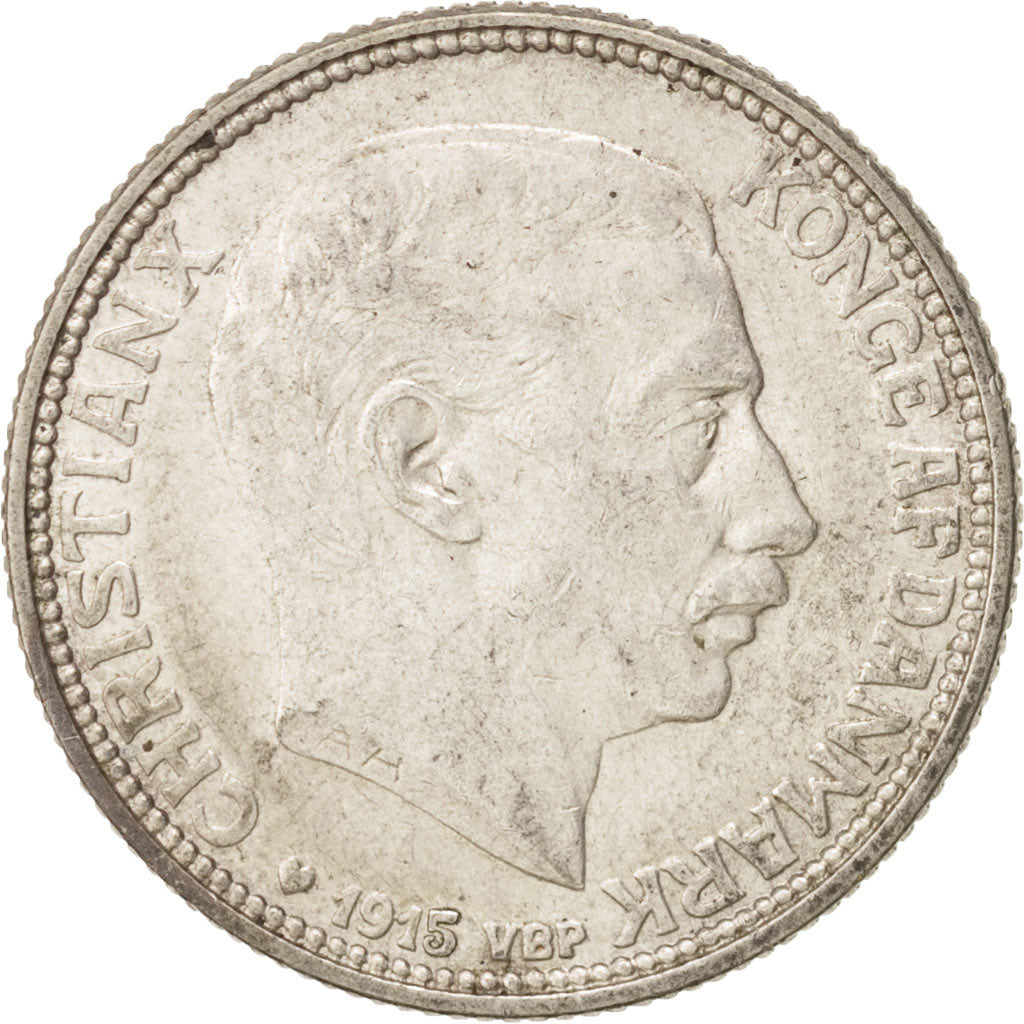 Denmark, Christian X, Krone, 1915, Copenhagen, AU(55-58), Silver, KM:819