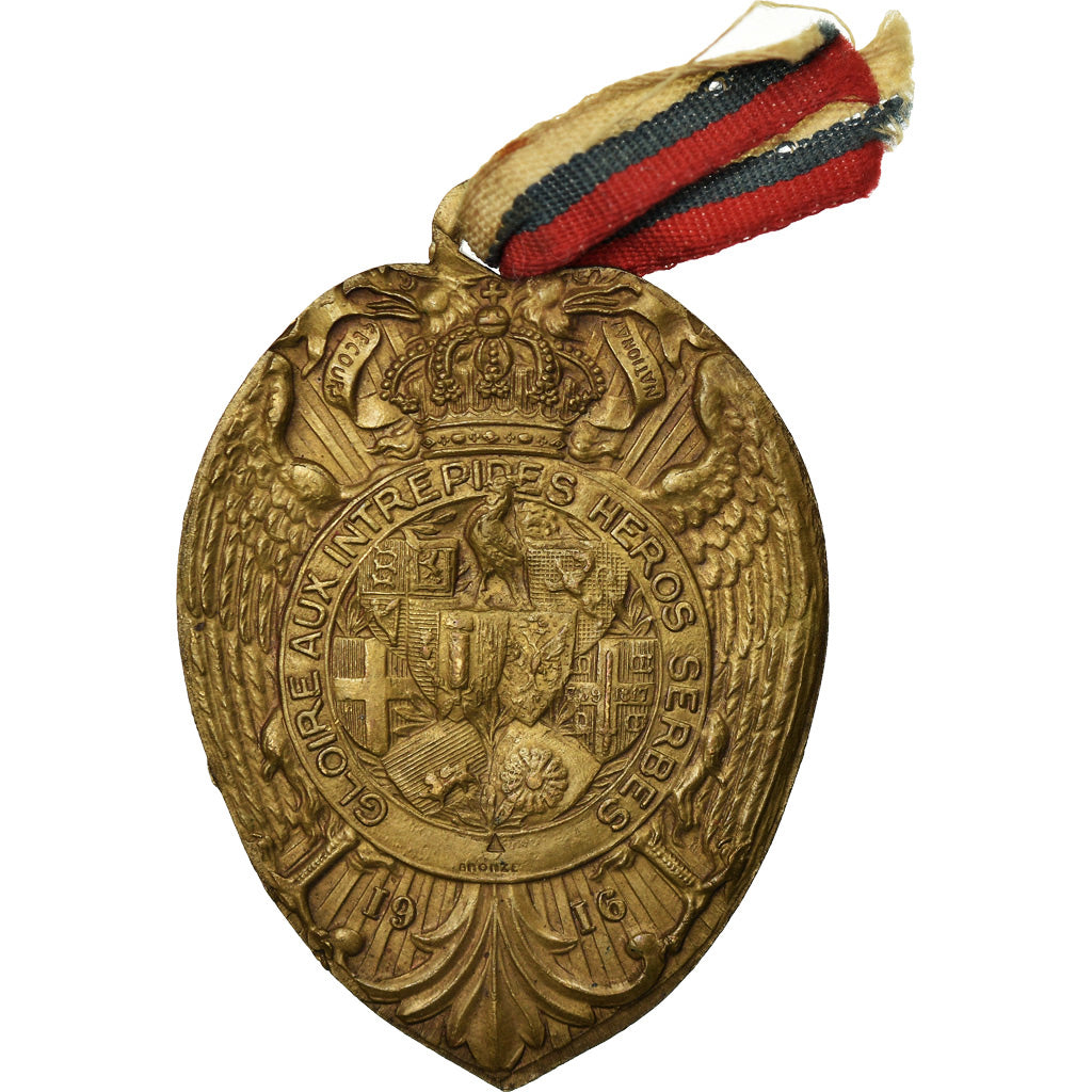 Serbia, Journée Serbe, Medal, 1916, Excellent Quality, Bronze, 40