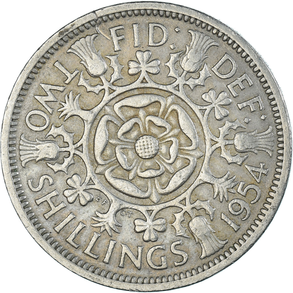 Coin, Great Britain, Florin, Two Shillings, 1954
